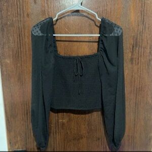 Elegant Black Long Sleeve Women's Top